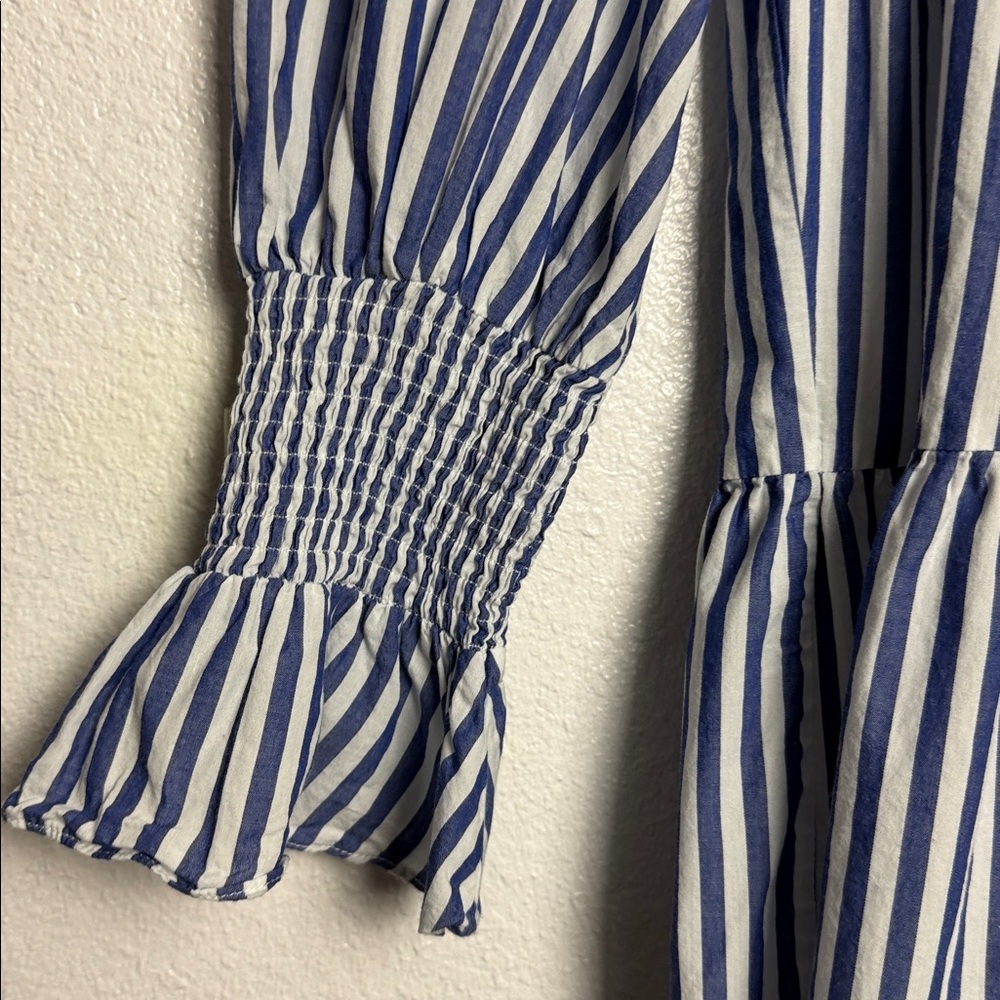 Pomander Kenzo Cotton Poplin Dress Blue White Mini Size Large - Picture 8 of 10